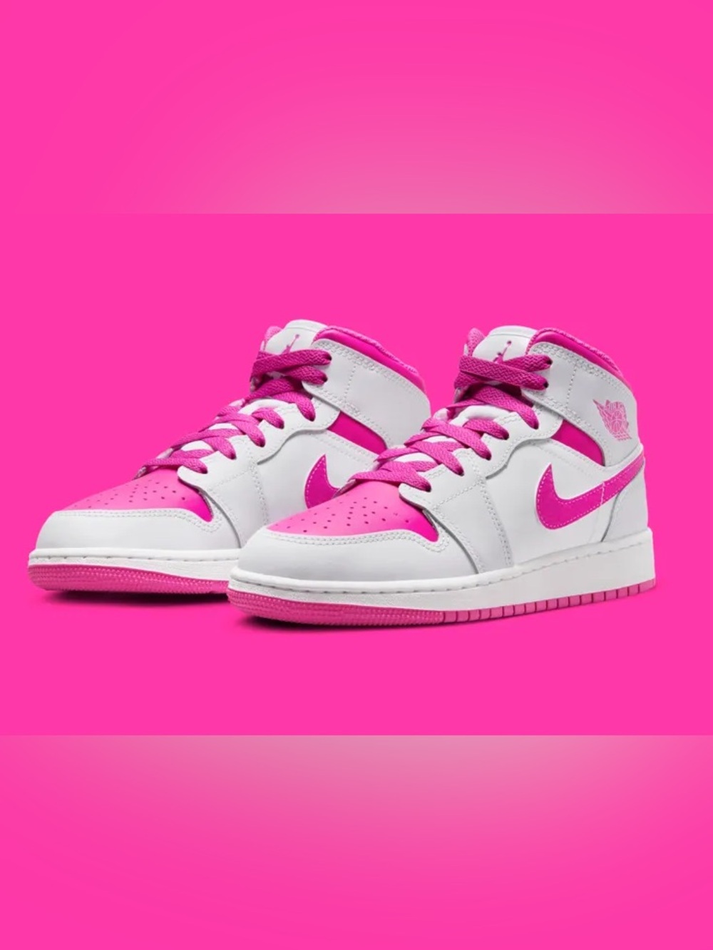 JORDAN 1 MID PS 'FIRE PINK Youth Shoes 2.5Y